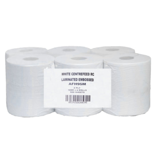 ELITE WHITE CENTREFEED 2PLY ROLL 175M