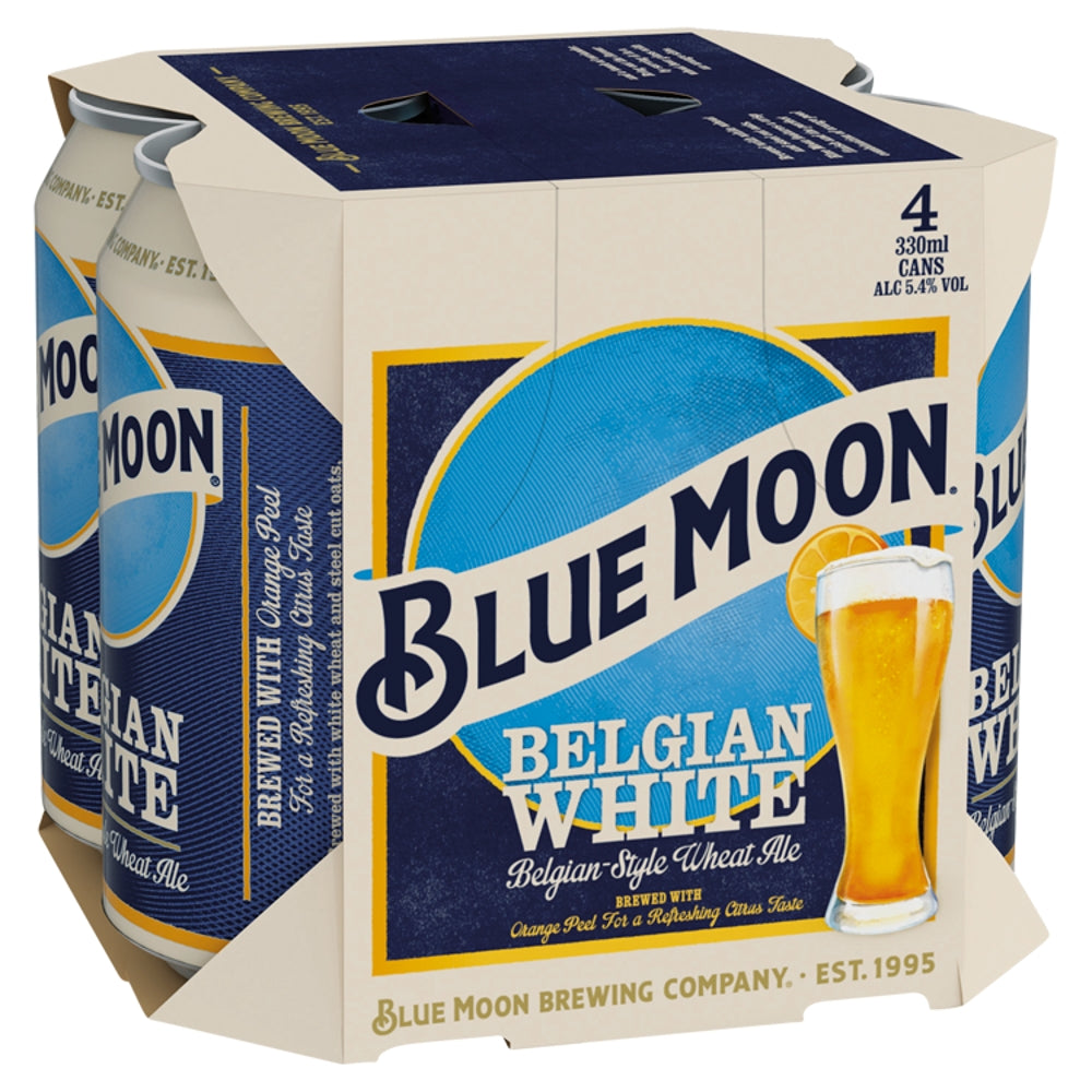 BLUE MOON CANS 4PK 330ML