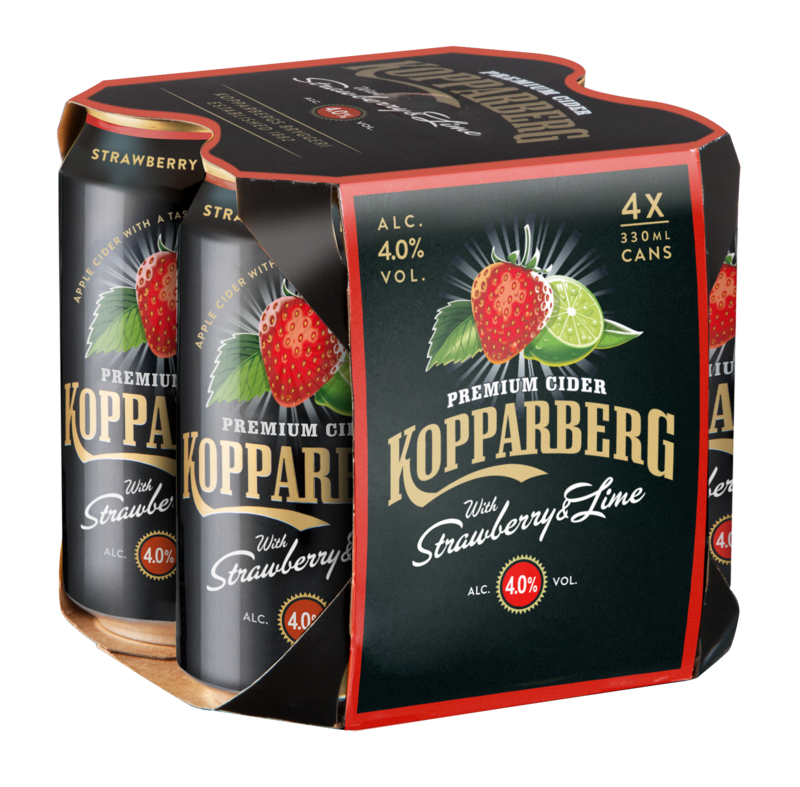 KOPPARBERG 4PK STRAW & LIME CANS 330ML