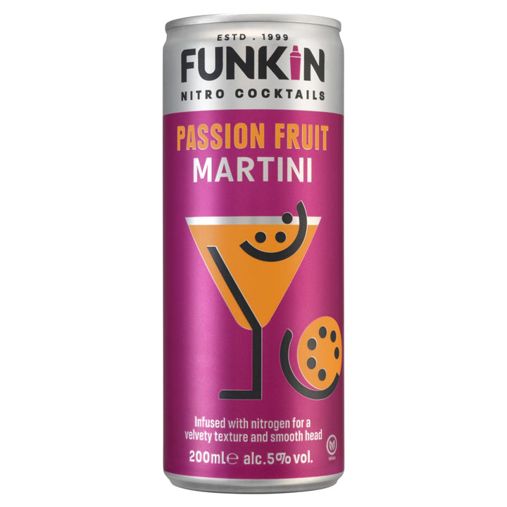 FUNKIN NITRO COCKTAIL CANS PASSIONFRUIT MARTINI 12X200ML 5%